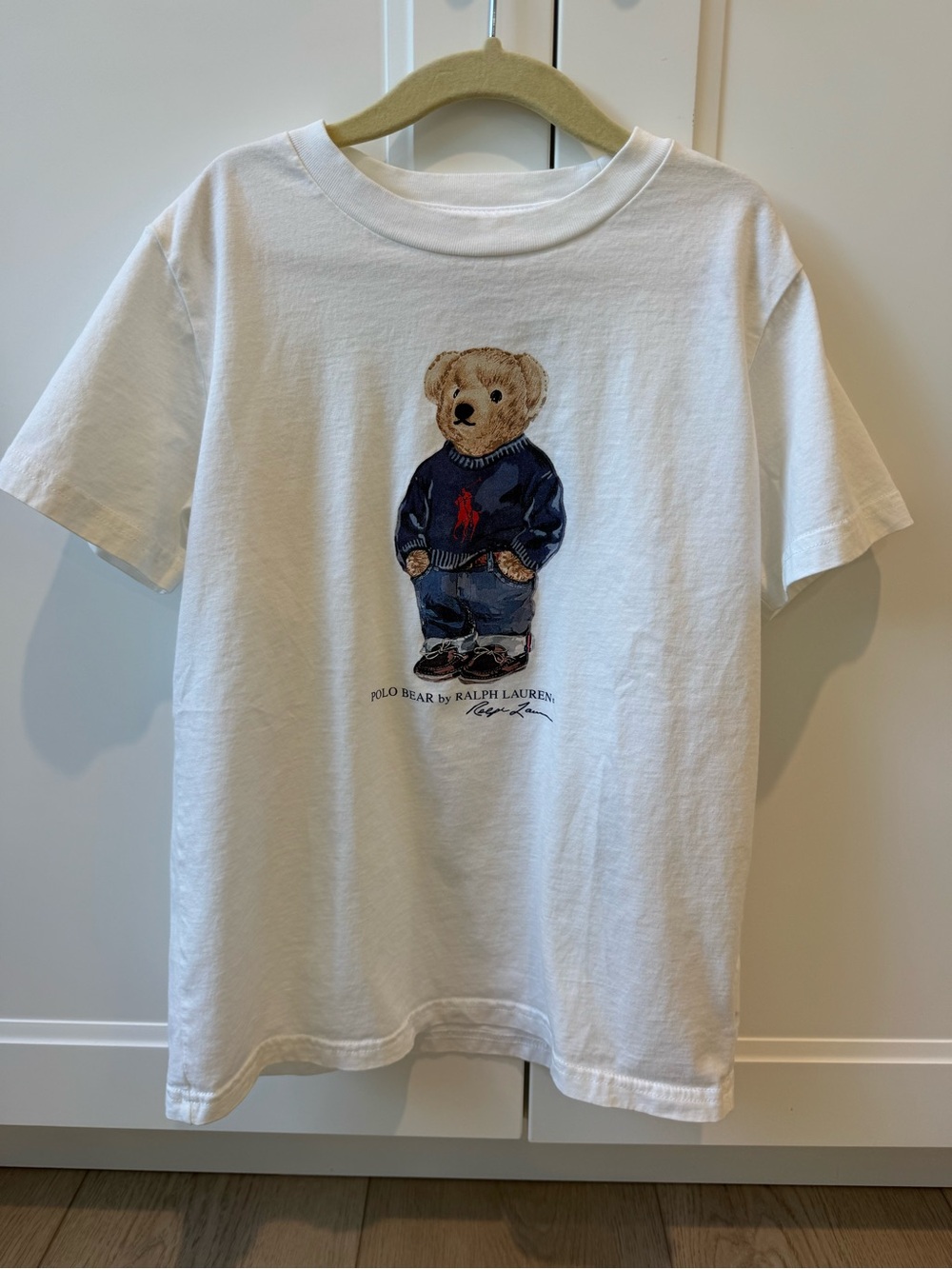 Polo Ralph Lauren Polo Bear White T-Shirt Boys Size 7 Navy Sweater Bear